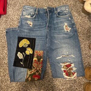 We The Free Dark Blue Denim Jacket with Button Front